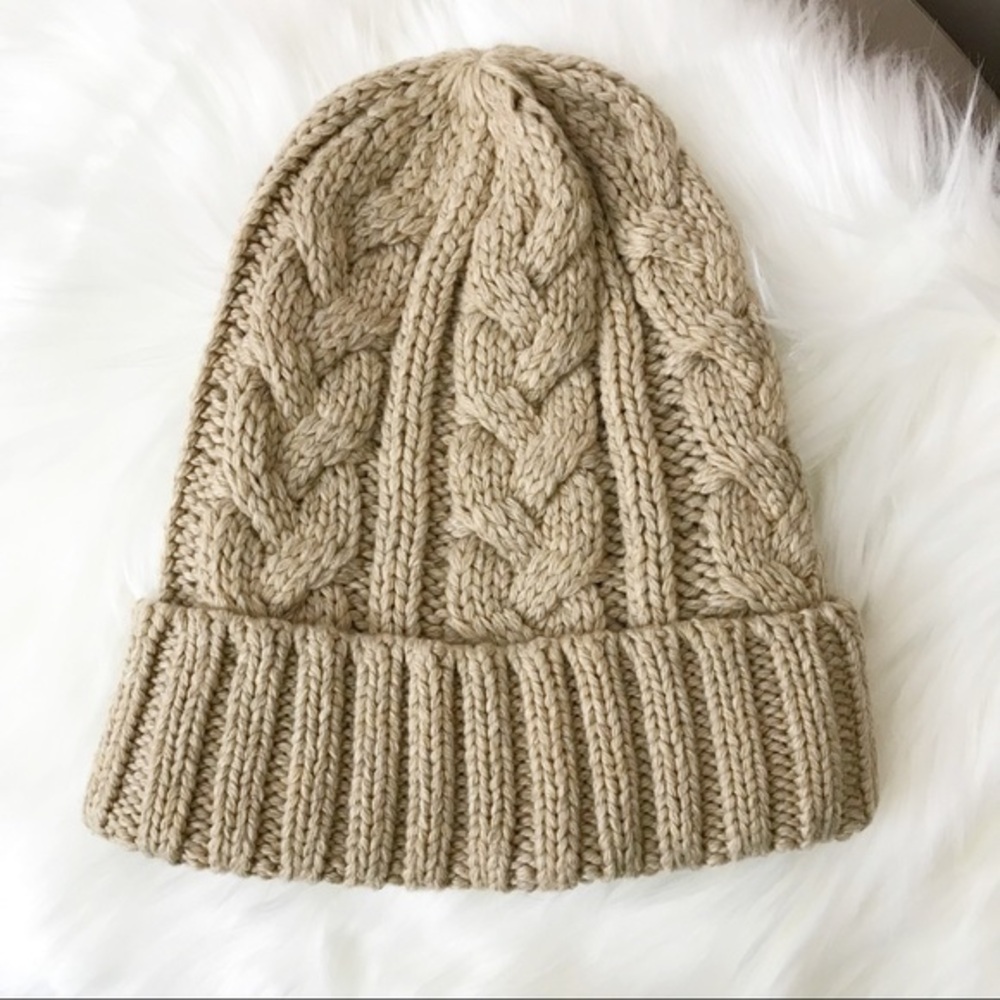 A New Day Tan Chunky Knit Stocking Cap, EUC